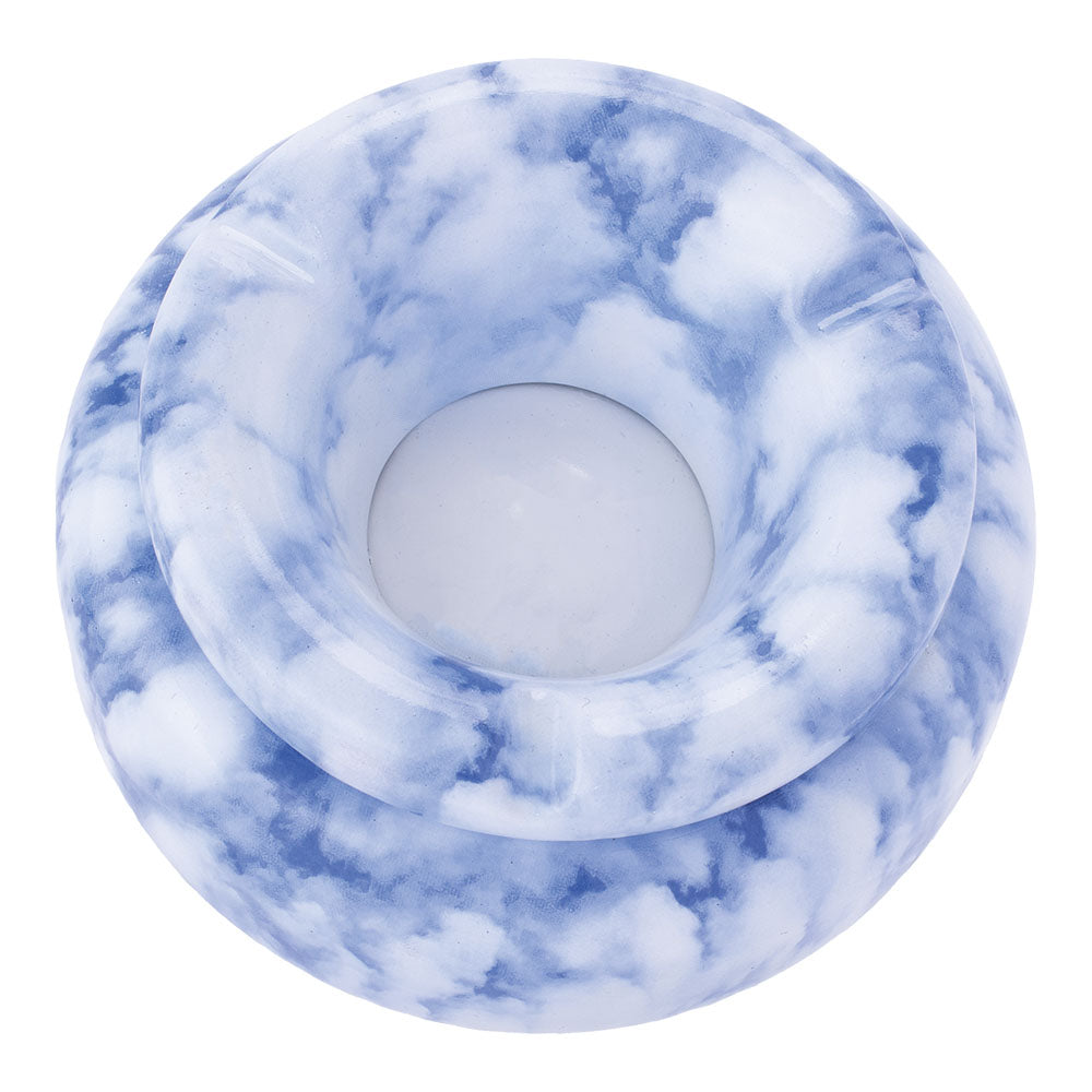 Fujima Moroccan Ceramic Ashtray - Marble Blue / 5"