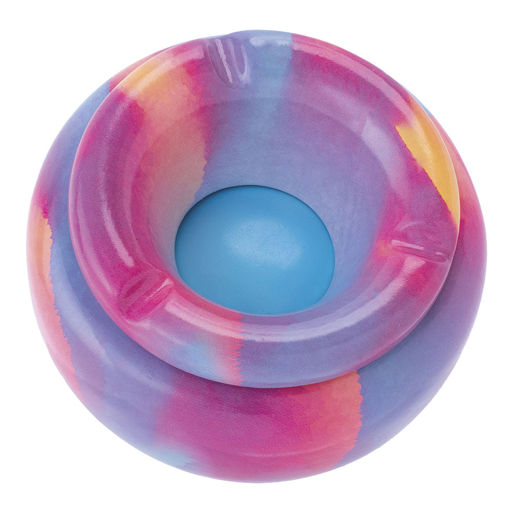 Fujima Moroccan Ceramic Ashtray in Pastel Colors, Top View, Perfect for Stoner Moms