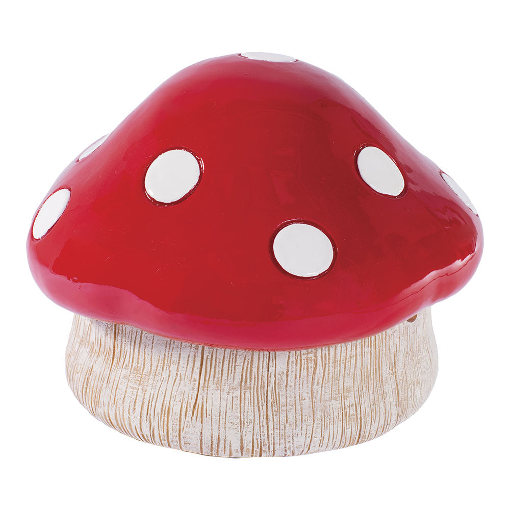 Fujima Red Mushroom Covered Ashtray - Polyresin Home Accessory - Top View