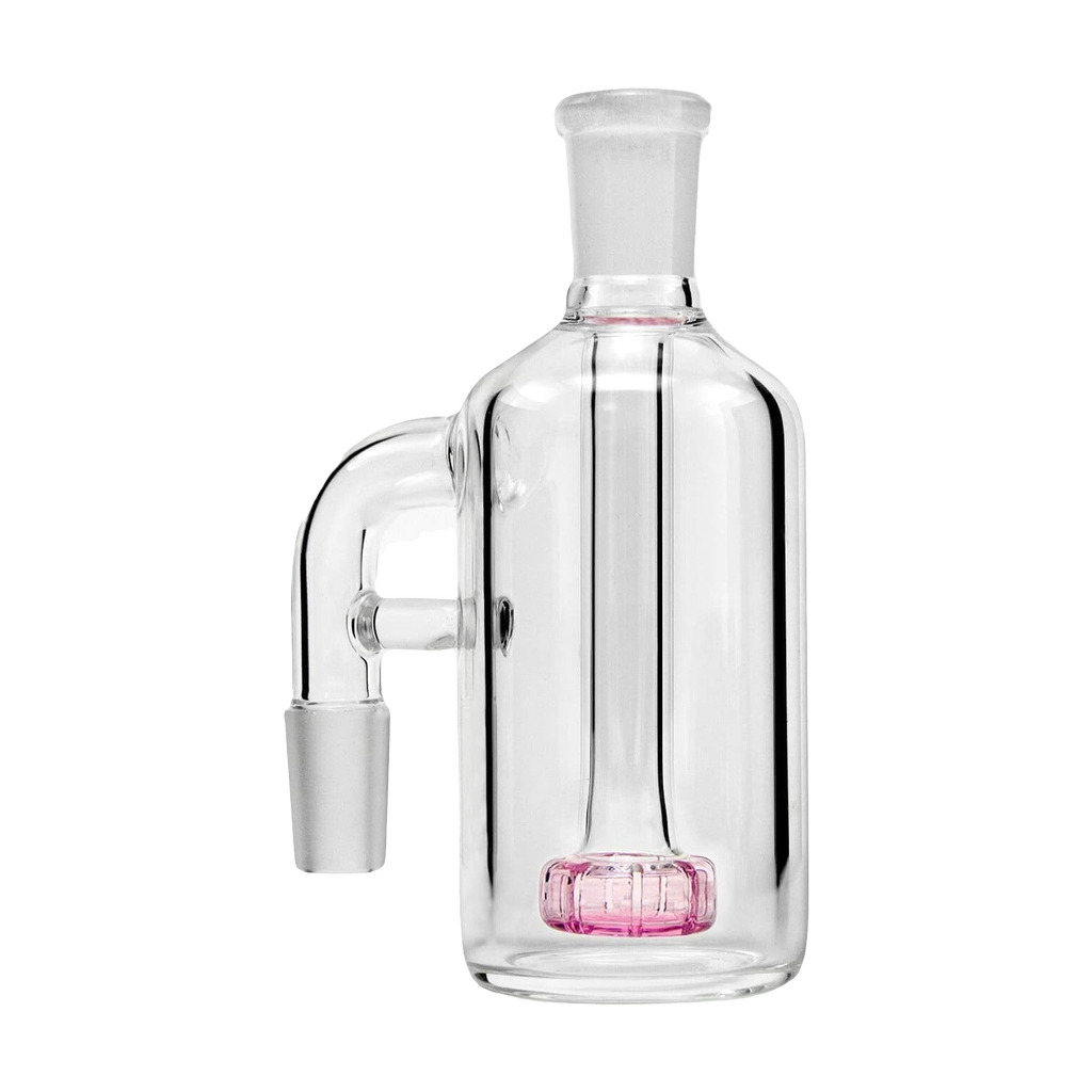PILOT DIARY Ash Catcher 90 Degree in Pink, Clear Glass Side View on Seamless White