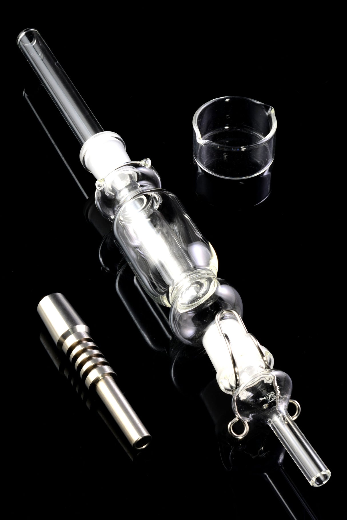 Glass Dab Straw Kit “Titan Trail” – 14.5 mm Female – Titanium Tip – 11½″