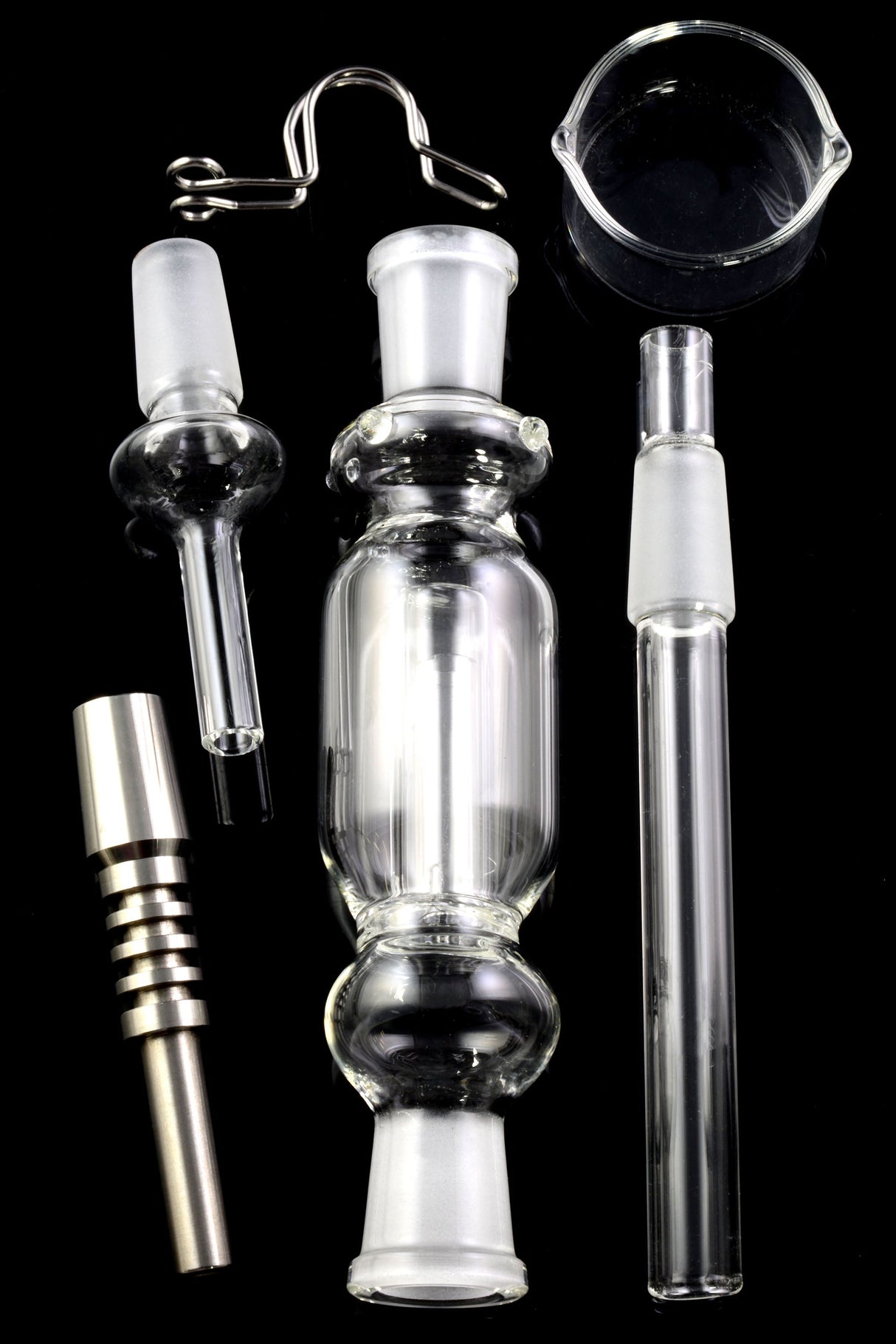 Glass Dab Straw Kit “Titan Trail” – 14.5 mm Female – Titanium Tip – 11½″