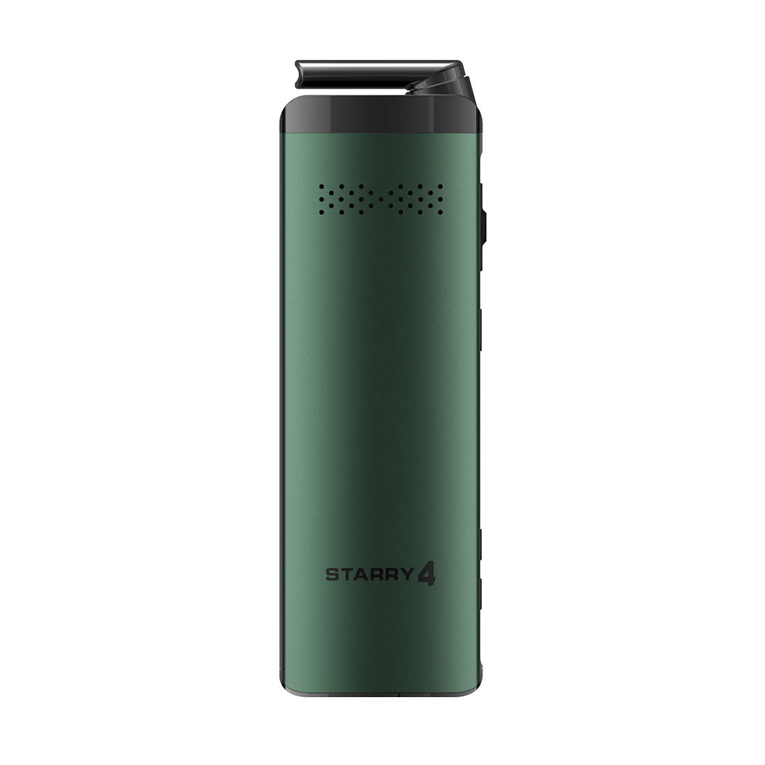 XVape XMAX Starry 4.0 Dry Herb Vaporizer in Evergreen, front view, portable design with battery power