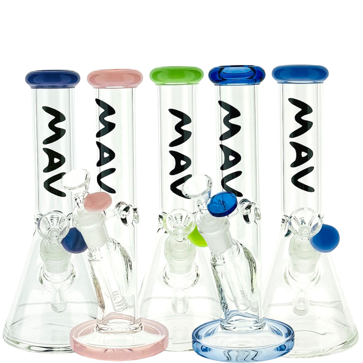 8" Color Top Mini Beaker Bong 10 Bundle