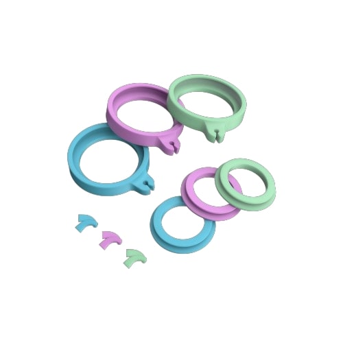 Dr. Dabber Switch Accessory Kit in pastel colors with silicone seals, tweezer tips, and glow feature