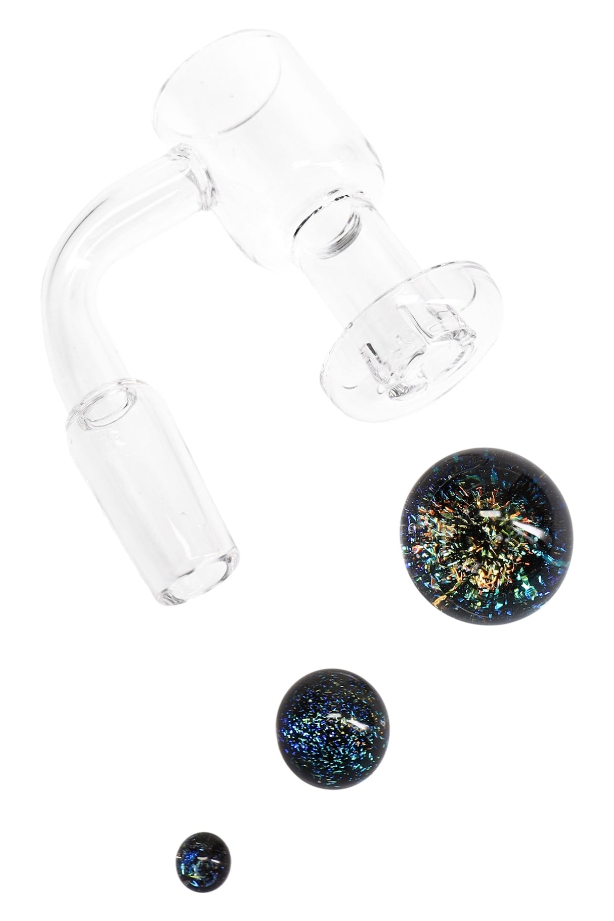 Quartz 14.5 mm Male Terp Slurper Banger – 2 mm – Dichro Beads – Assorted Colors