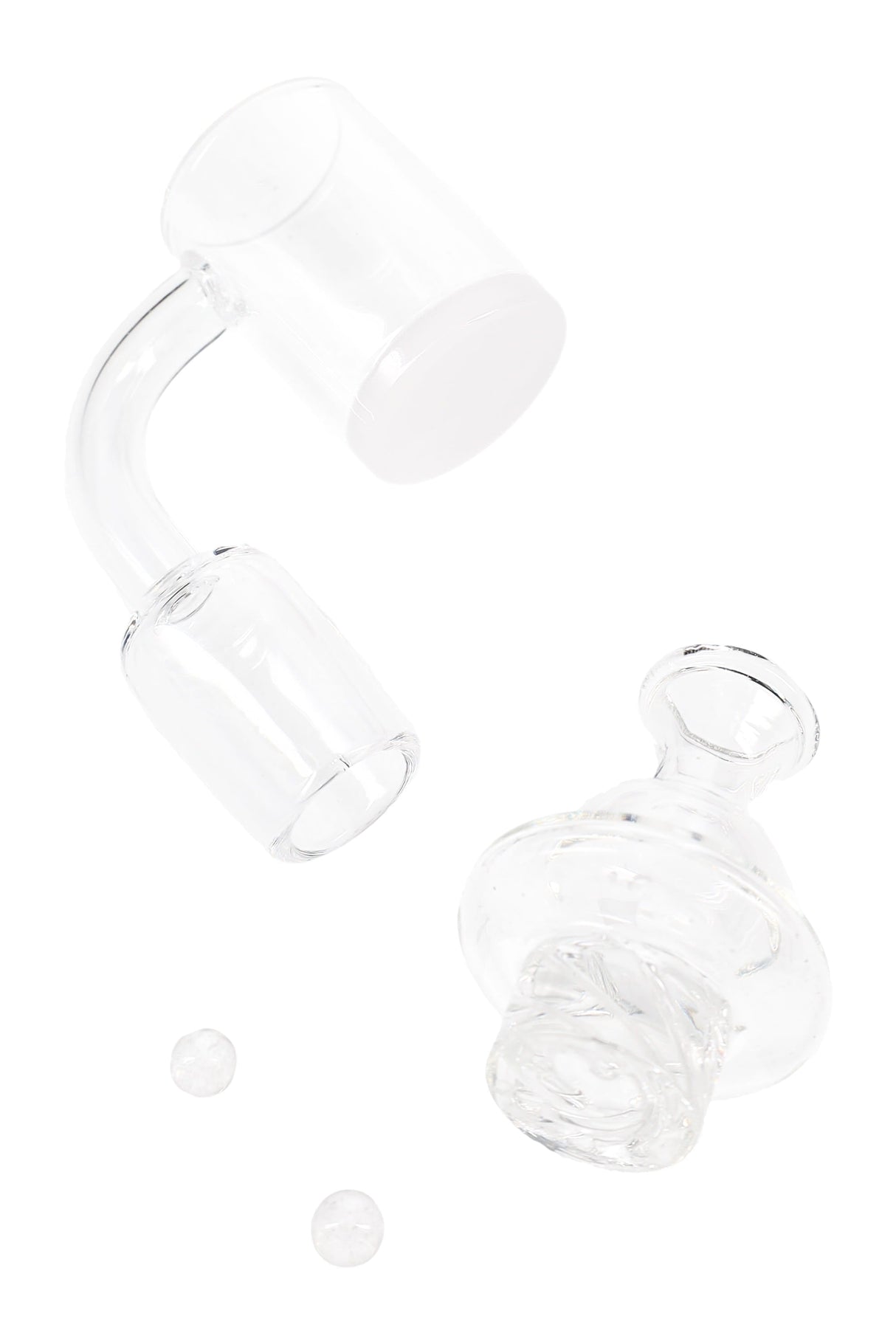 Quartz 14.5 & 18.8 mm Male Spinner Banger – Colored Bottom – Beads & Cap