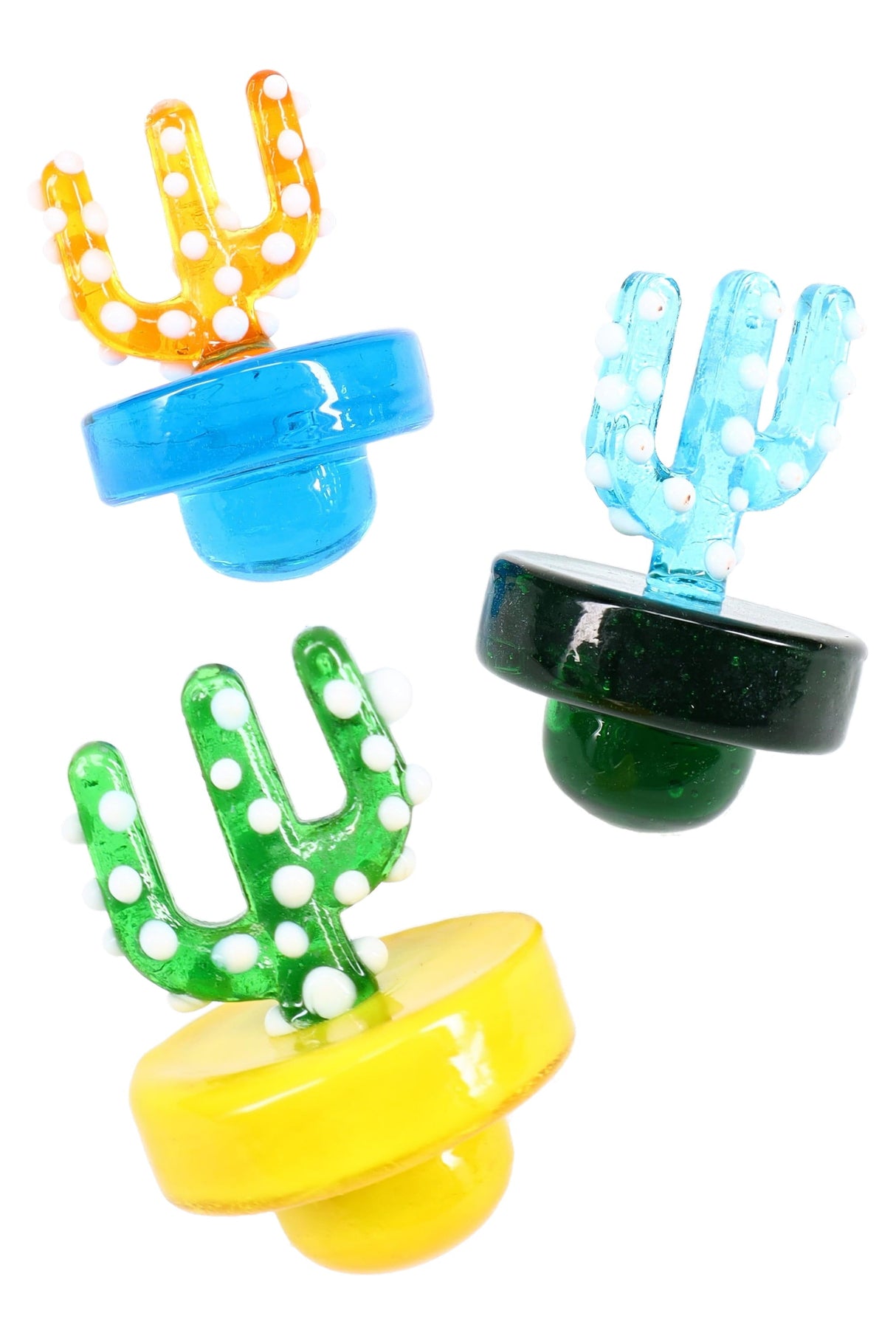 Glass Cactus Carb Cap “Desert Spinner” – Bubble/Directional – Assorted Colors