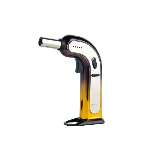 Maven Torch Viper 8" Dual-Tone Chrome Table Torch, Chrome Black variant, with Windproof Jet Flame