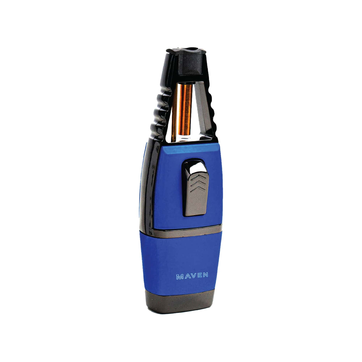 Maven Torch Noble in blue - Ergonomic Single Jet Butane Lighter for Dab Rigs, Front View