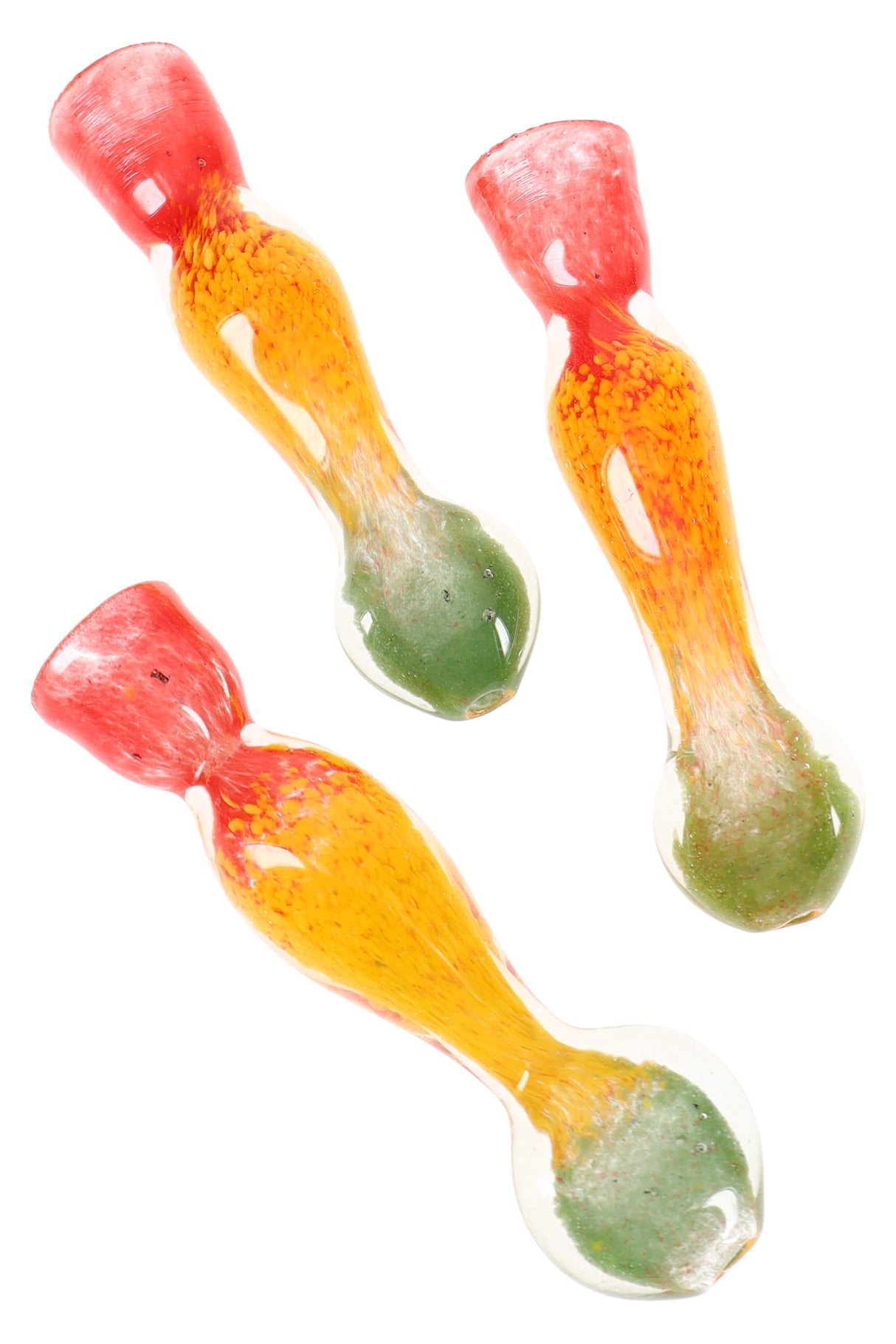 3.5″ Rasta Frit Glass Chillum