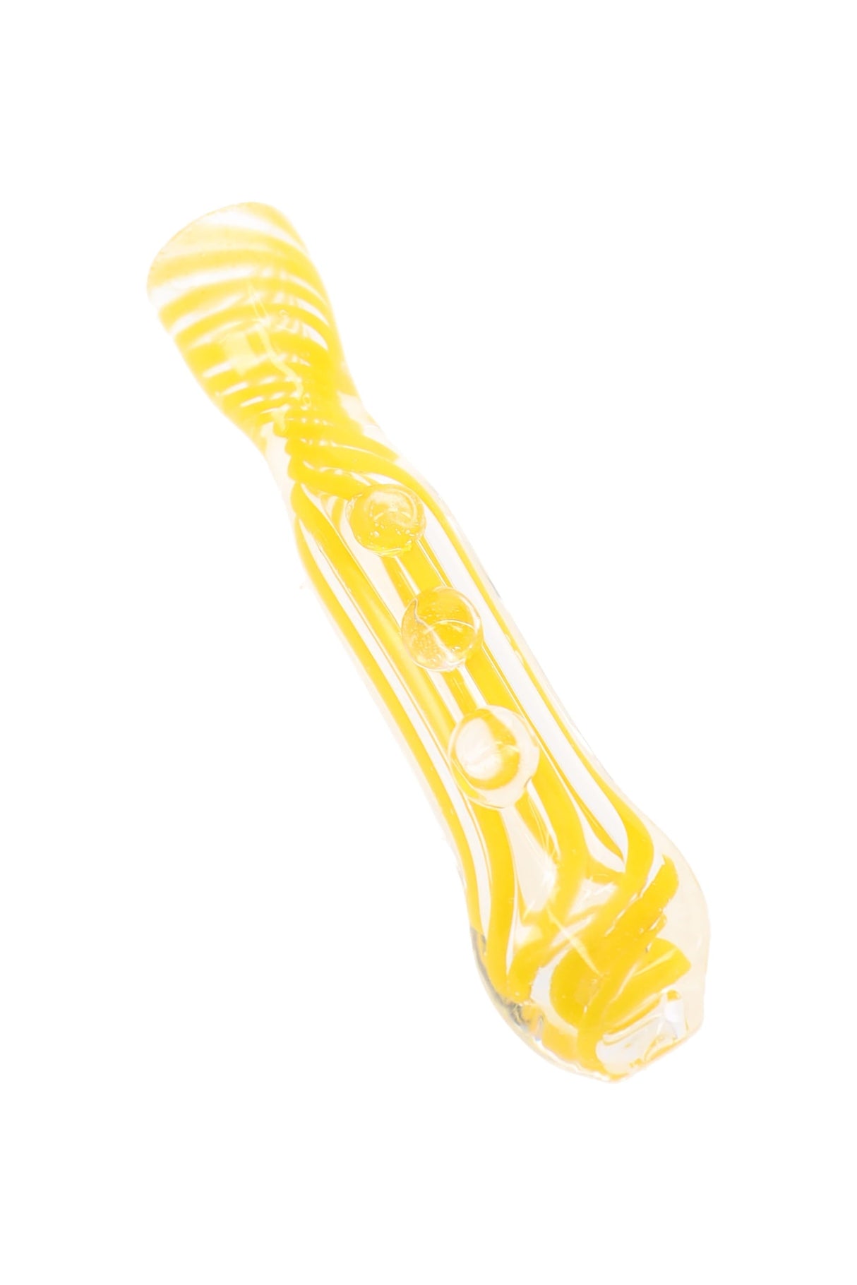 Clear Swirl Striped Glass Chillum Ribbon Runner 3 inch