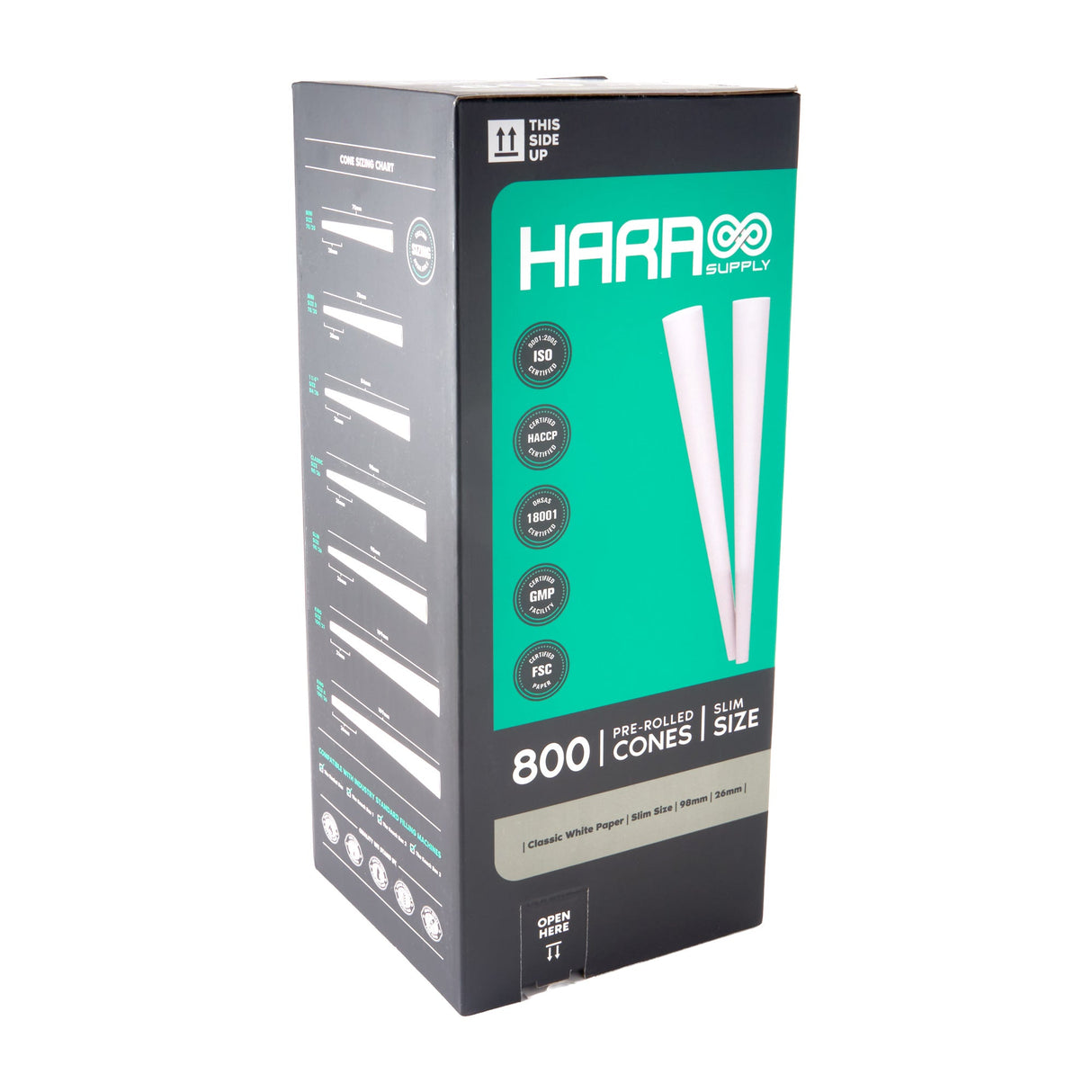 Hara Supply Paper Cones - 98mm - 800pc - Slim Size - White