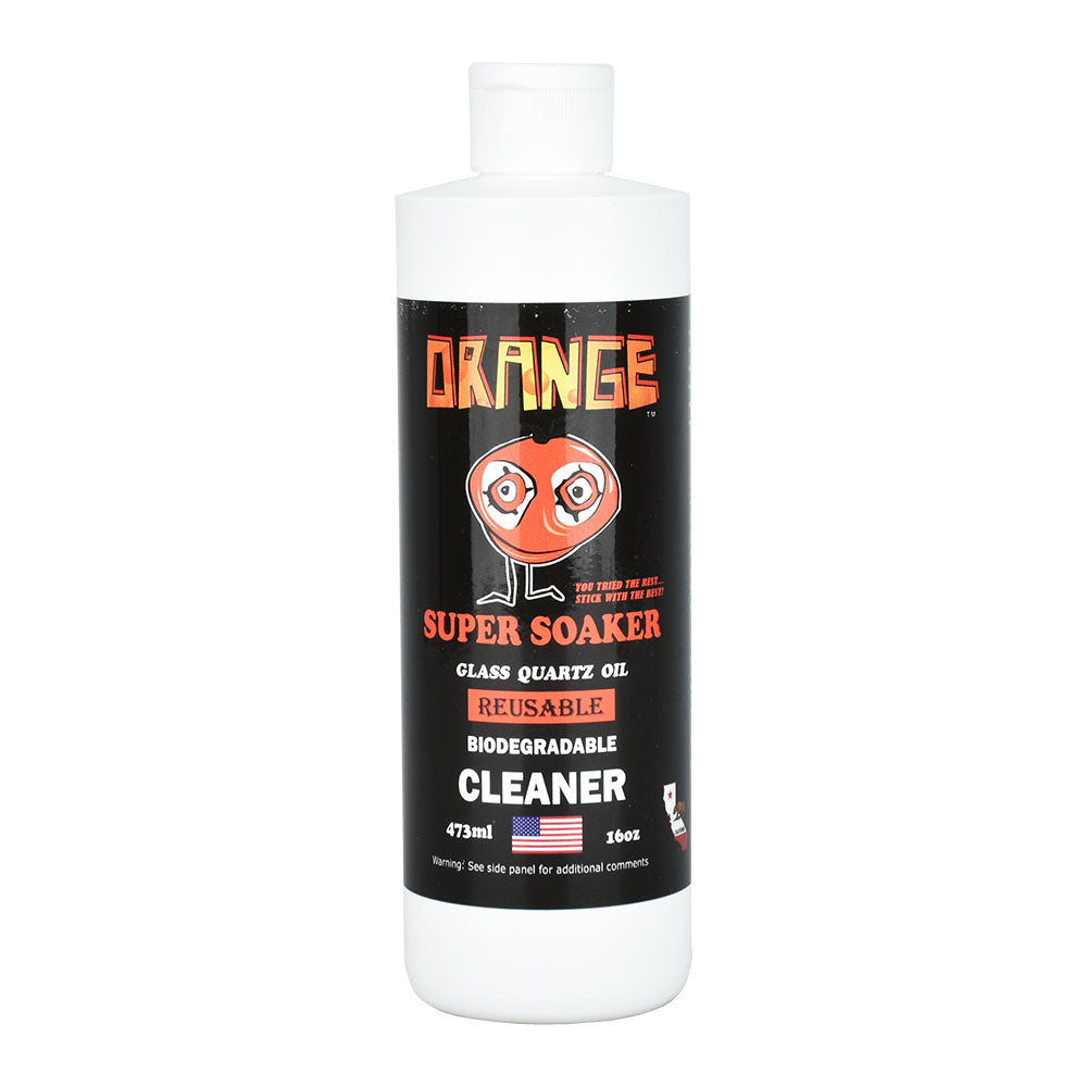 Orange Chronic Super Soaker Cleaner 16oz bottle front view on seamless white background