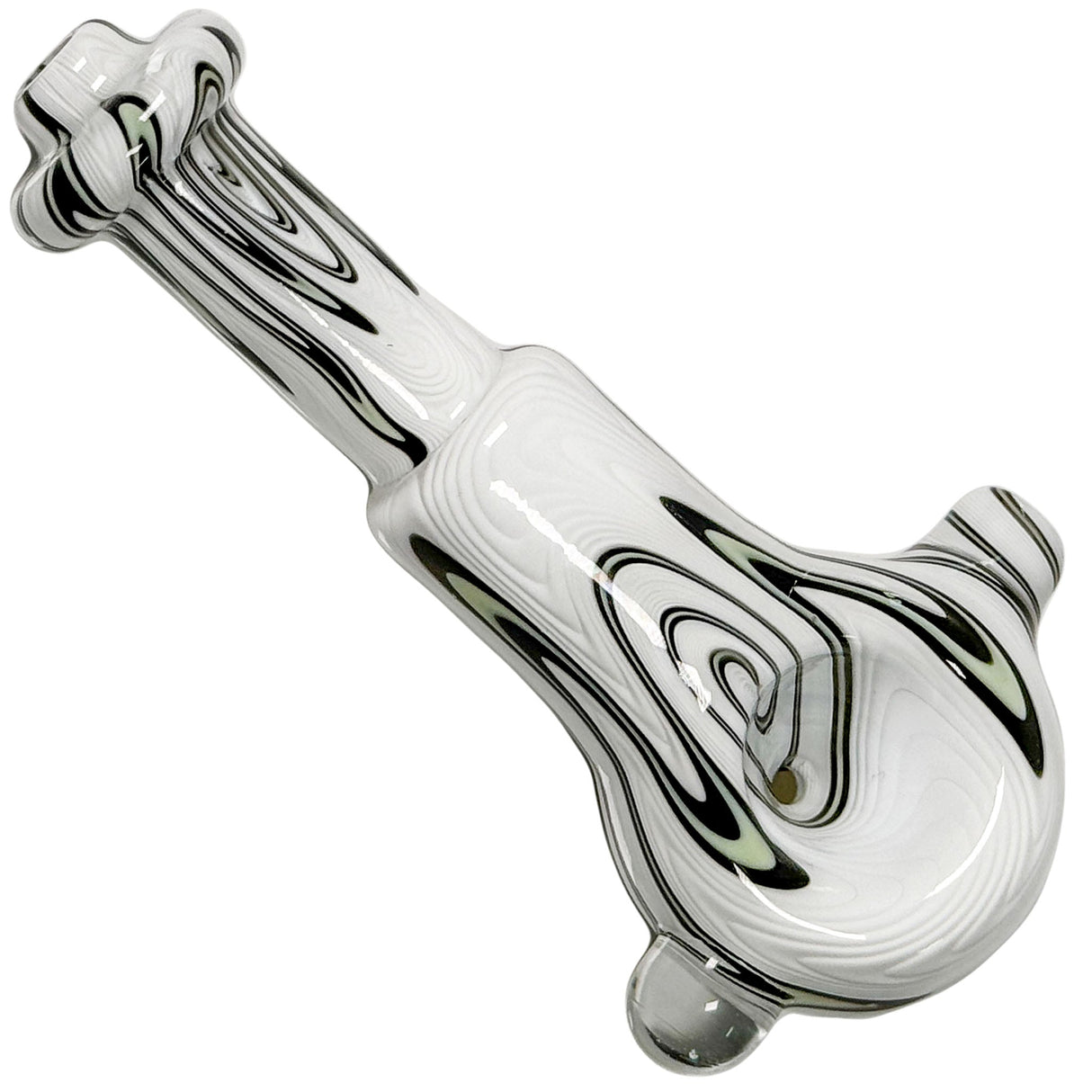 Crush Colorful Crayon Hand Pipe in White - 4.5" Carbureted Borosilicate Glass, Top View