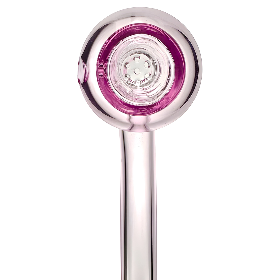 AFM 10" Gandalf Glass Screen Hand Pipe in Purple - Front View with Borosilicate Glass