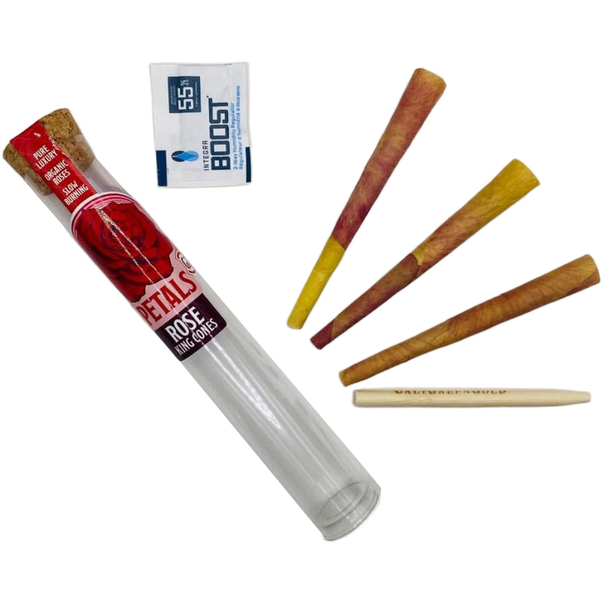 CaliGreenGold Organic Rose Petal King Cones 3-Pack | Natural Aroma & Vibrant Colors