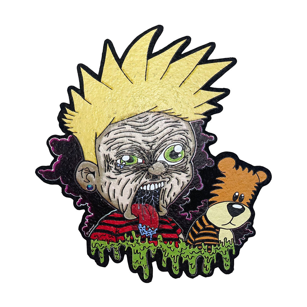 East Coasters 10" Zombie-Themed Dab Mat with Cartoon Design, Front View