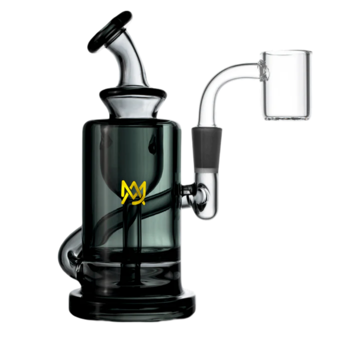 MJ Arsenal Ursa Mini Rig in Charcoal, 5.25" with 10mm Female Joint, Borosilicate Glass, Front View