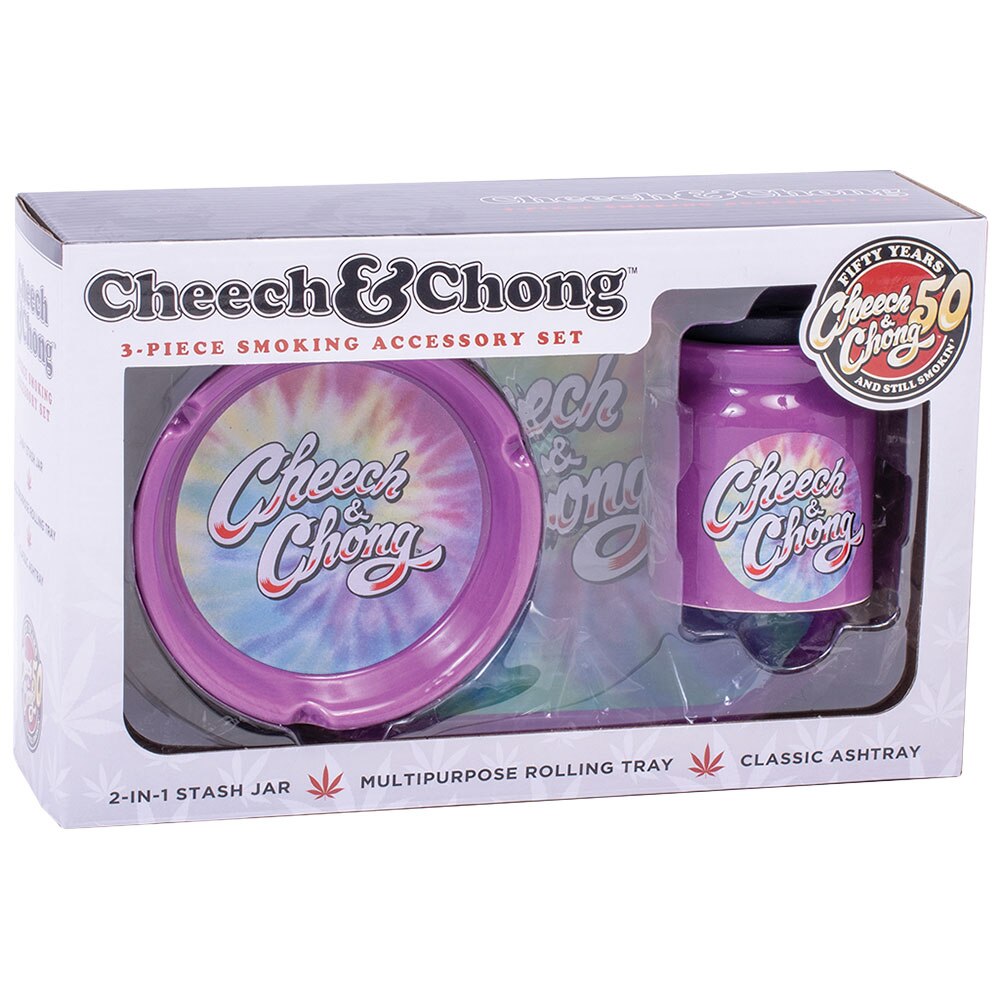 Cheech & Chong Smoke Lover's 3-Piece Gift Set | Purple Tie Dye
