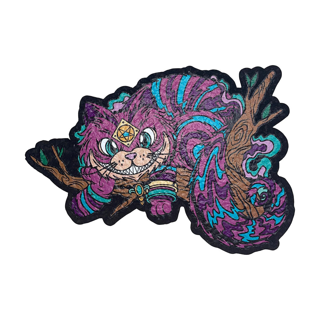 East Coasters 10" Psychedelic Cat Dab Mat, Top View on White Background