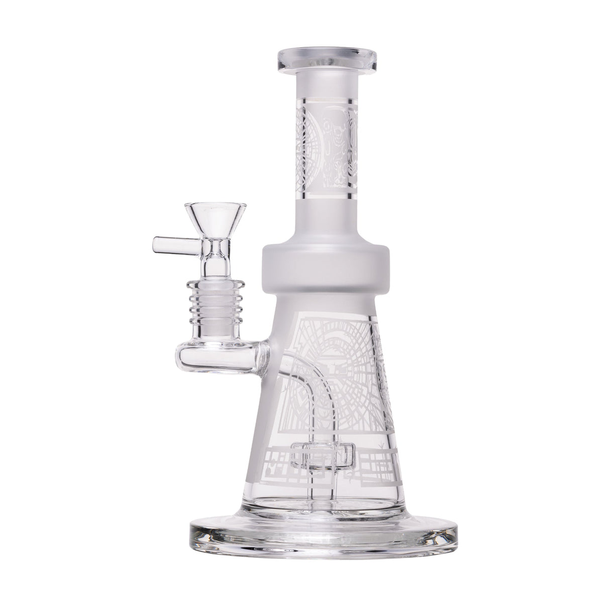 Human Grade Aztec (Sandblasted) Glass Water Pipe
