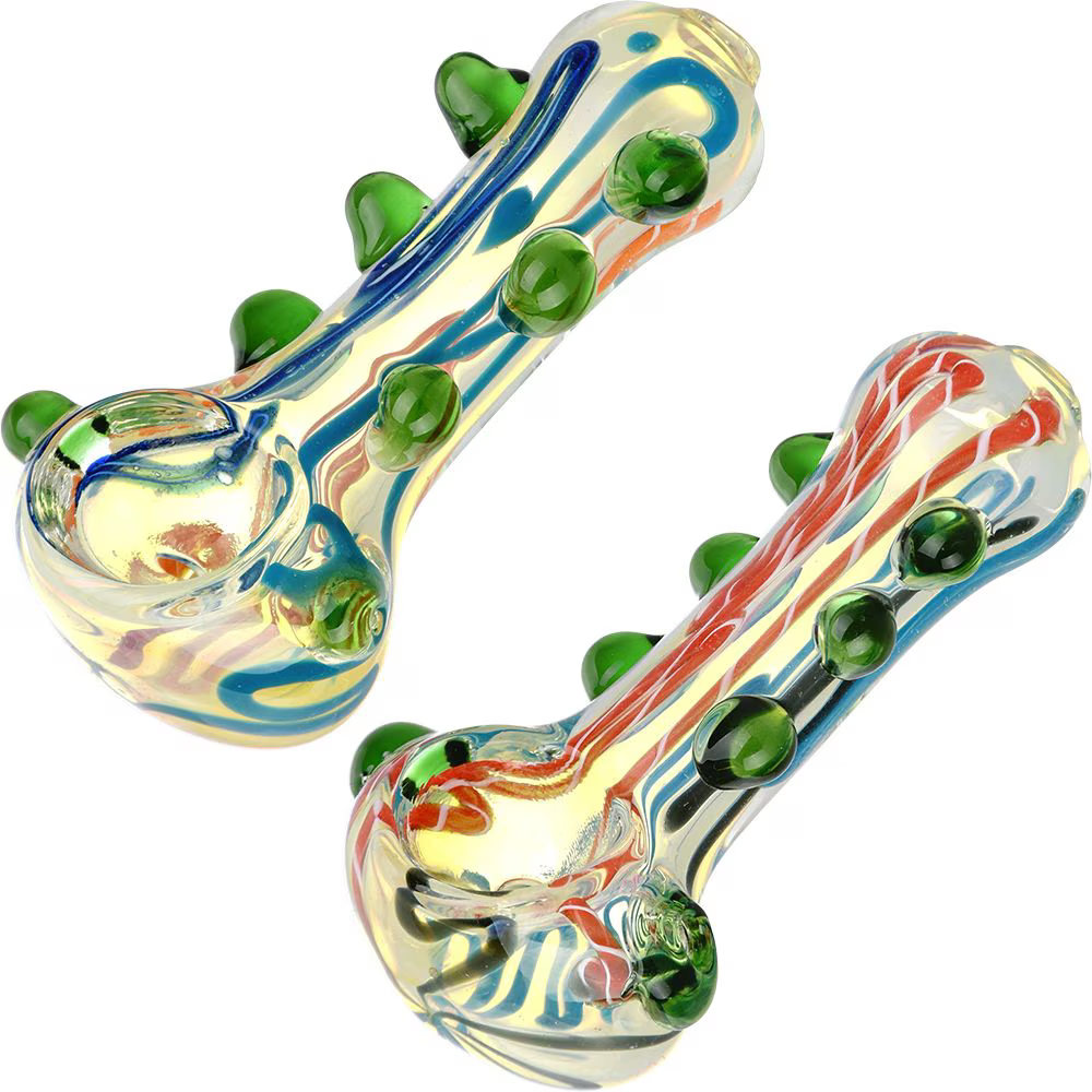 Conscious Flow Beaded Glass Spoon Pipe | 3" | Colors Vary