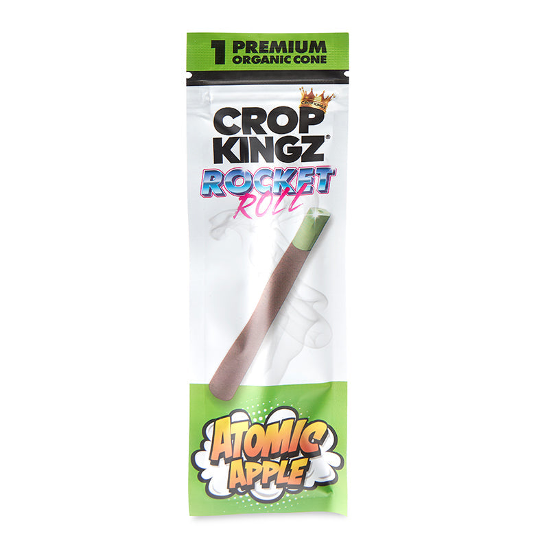 Crop Kingz Rocket Roll 1pk Hemp Cones With Biodegradable Edible Sugar Tip Atomic Apple