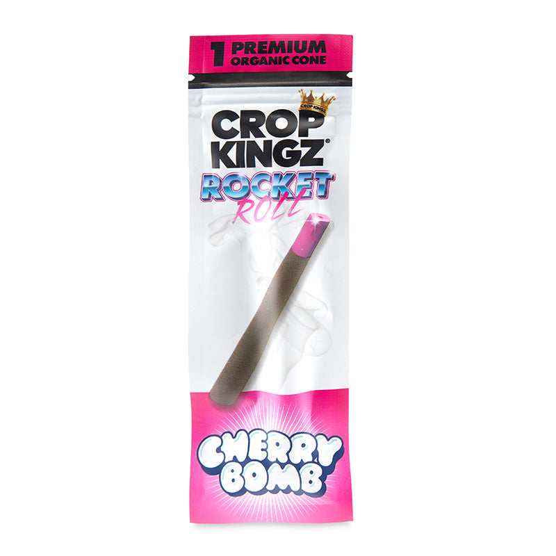 Crop Kingz Rocket Roll 1pk Hemp Cones With Biodegradable Edible Sugar Tip Cherry Bomb