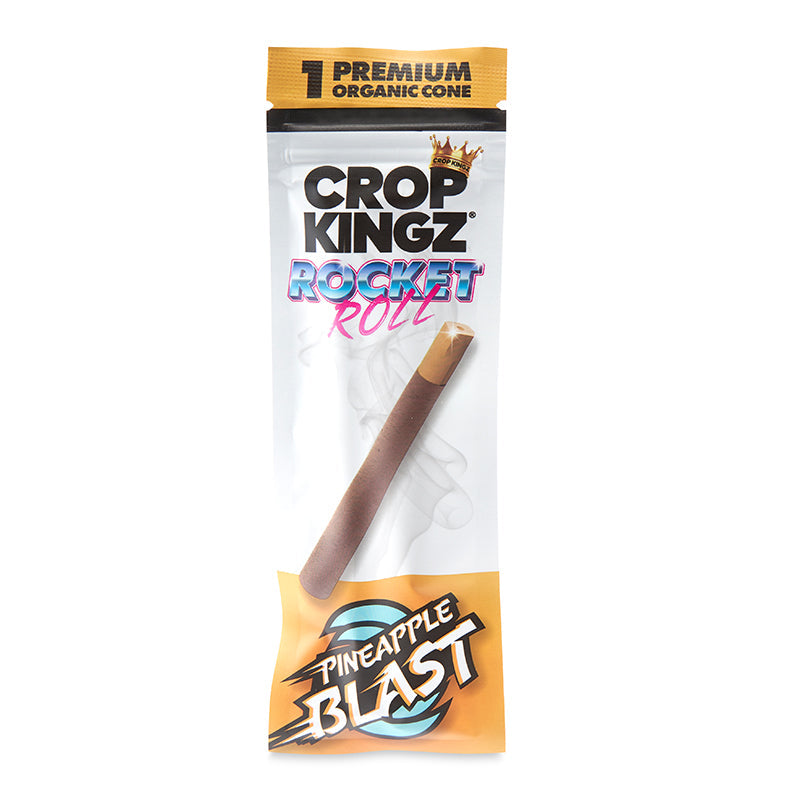Crop Kingz Rocket Roll 1pk Hemp Cones with Biodegradable Edible Sugar Tip Pineapple Blast