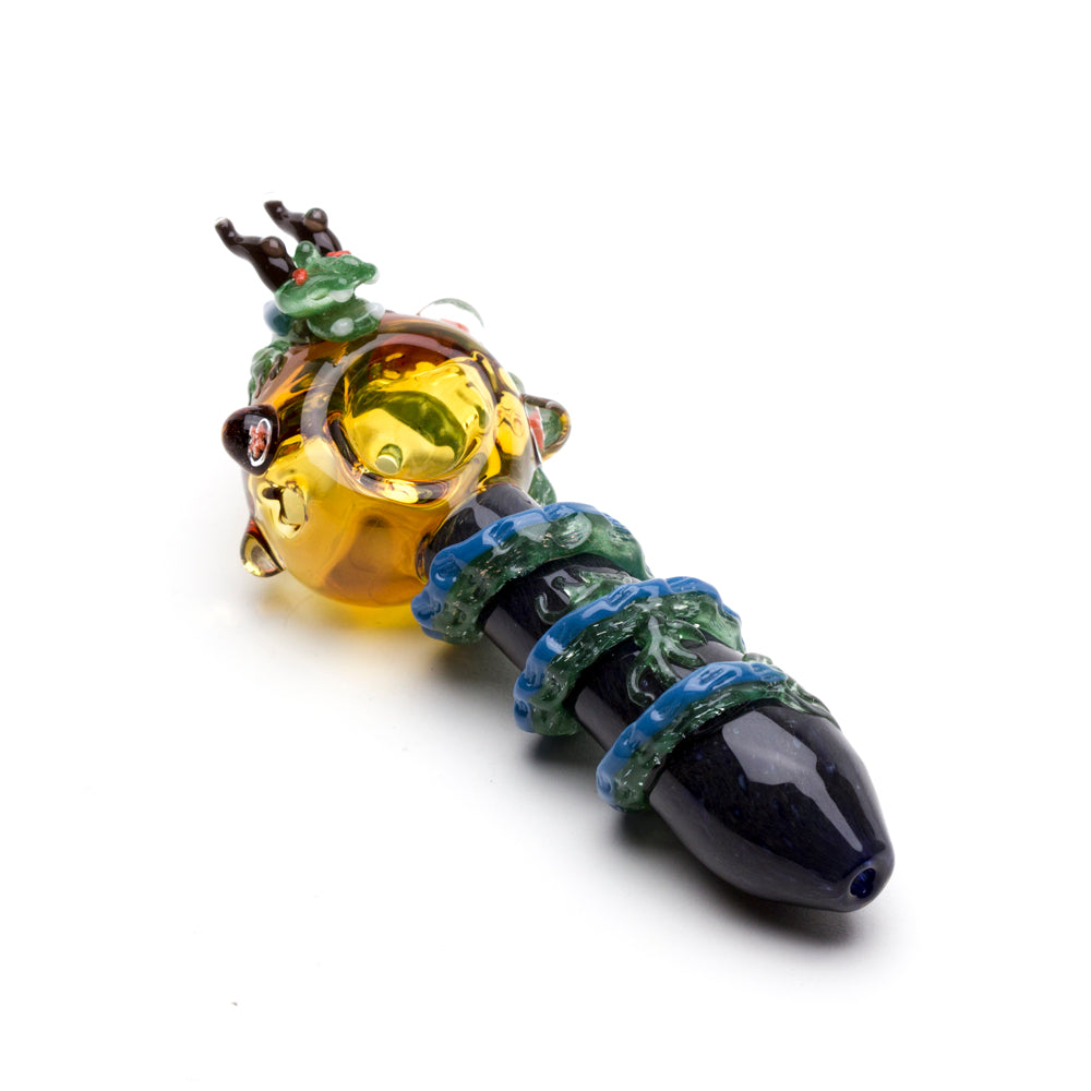 Empire Glassworks Dragon Sphere Small Spoon Pipe, Borosilicate Glass, Angled Side View