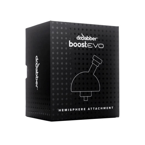 Dr Dabber Boost Evo Hemisphere Glass Attachment packaging, front view on white background