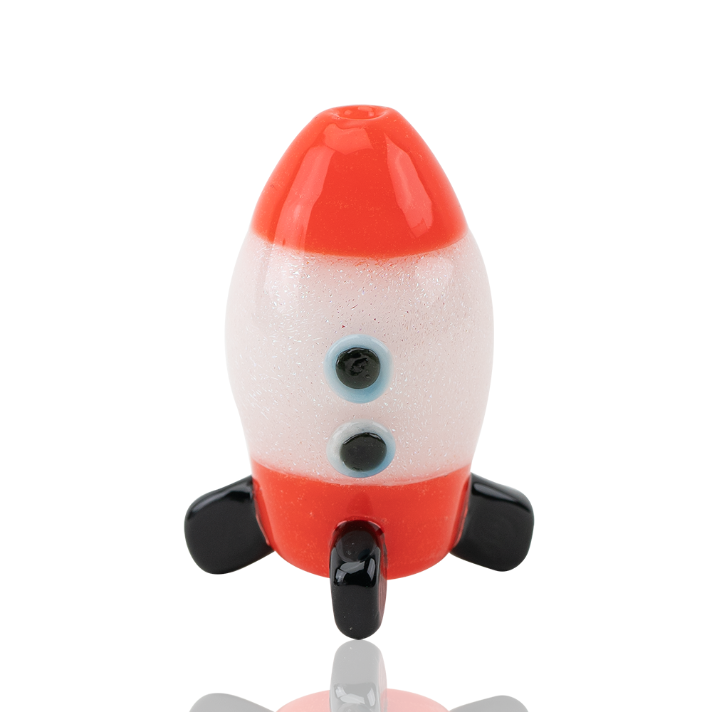 Empire Glassworks Space Cruiser Bubble Cap, Borosilicate Glass, Front View on Seamless White