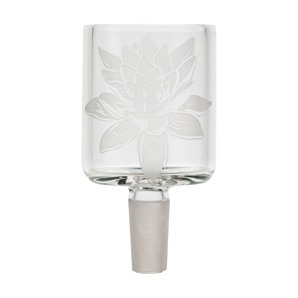 Empire Glassworks Frosty Lotus Puffco Proxy Attachment, Clear Borosilicate Glass, Front View