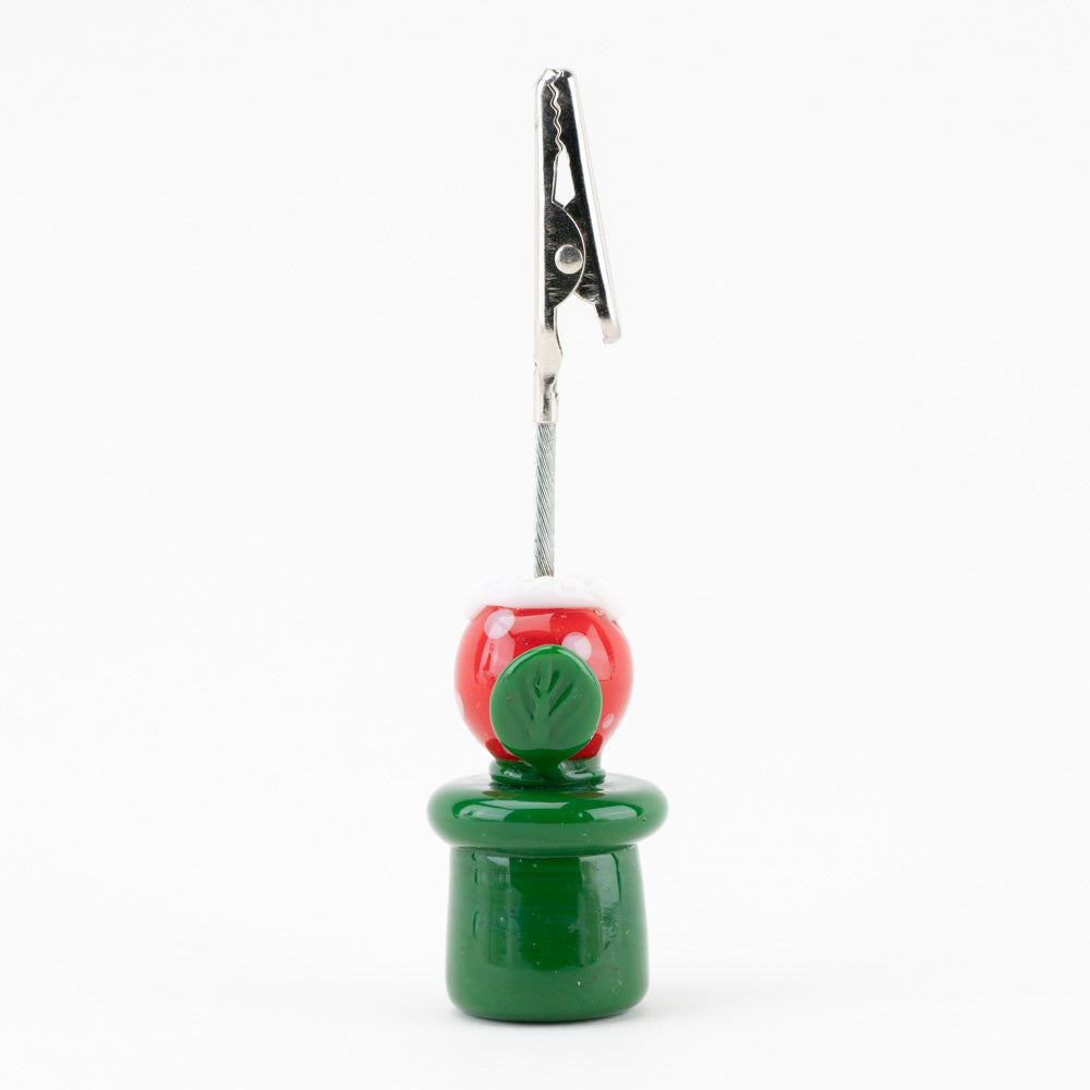 Empire Glassworks Piranha Plant Roach Clip - Borosilicate Glass, Front View