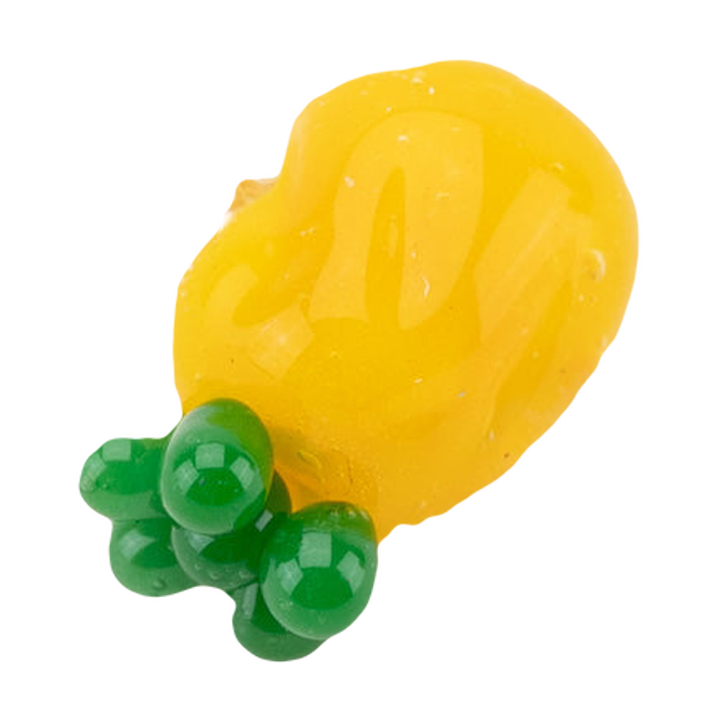 Empire Glassworks Pineapple Spinner Cap for Dab Rigs, Yellow and Green, Top View