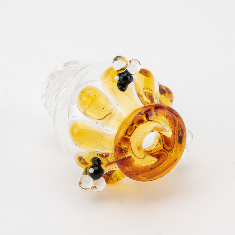 Empire Glassworks Beehive Spinner Cap, Borosilicate Glass, Angled Side View