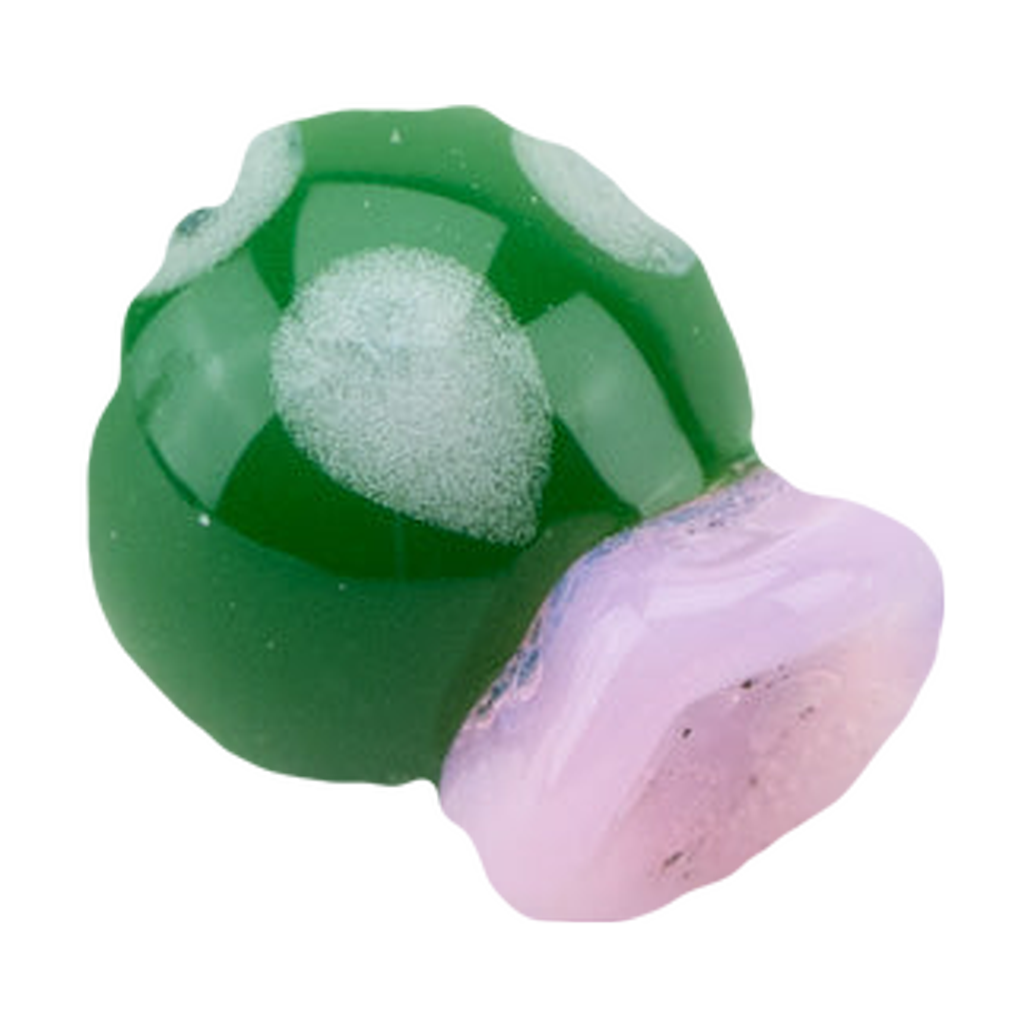 Empire Glassworks Peyote Spinner Cap in Green, Compact Borosilicate Glass, Top View