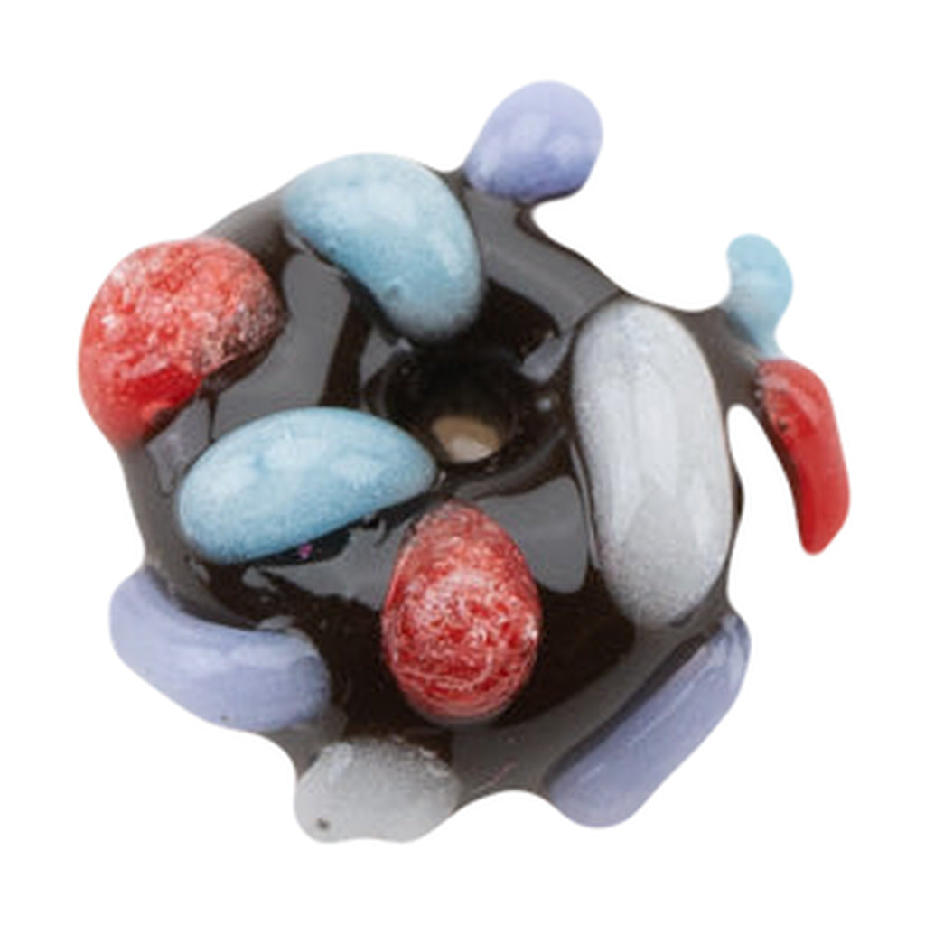 Empire Glassworks Donut Spinner Cap, Borosilicate Glass, Top View on White Background