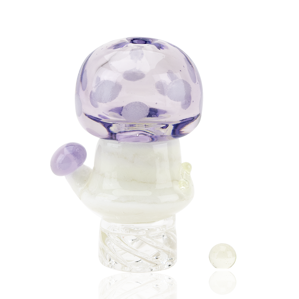 Empire Glassworks Siriusly Shrooms Spinner Cap, Borosilicate Glass, Front View