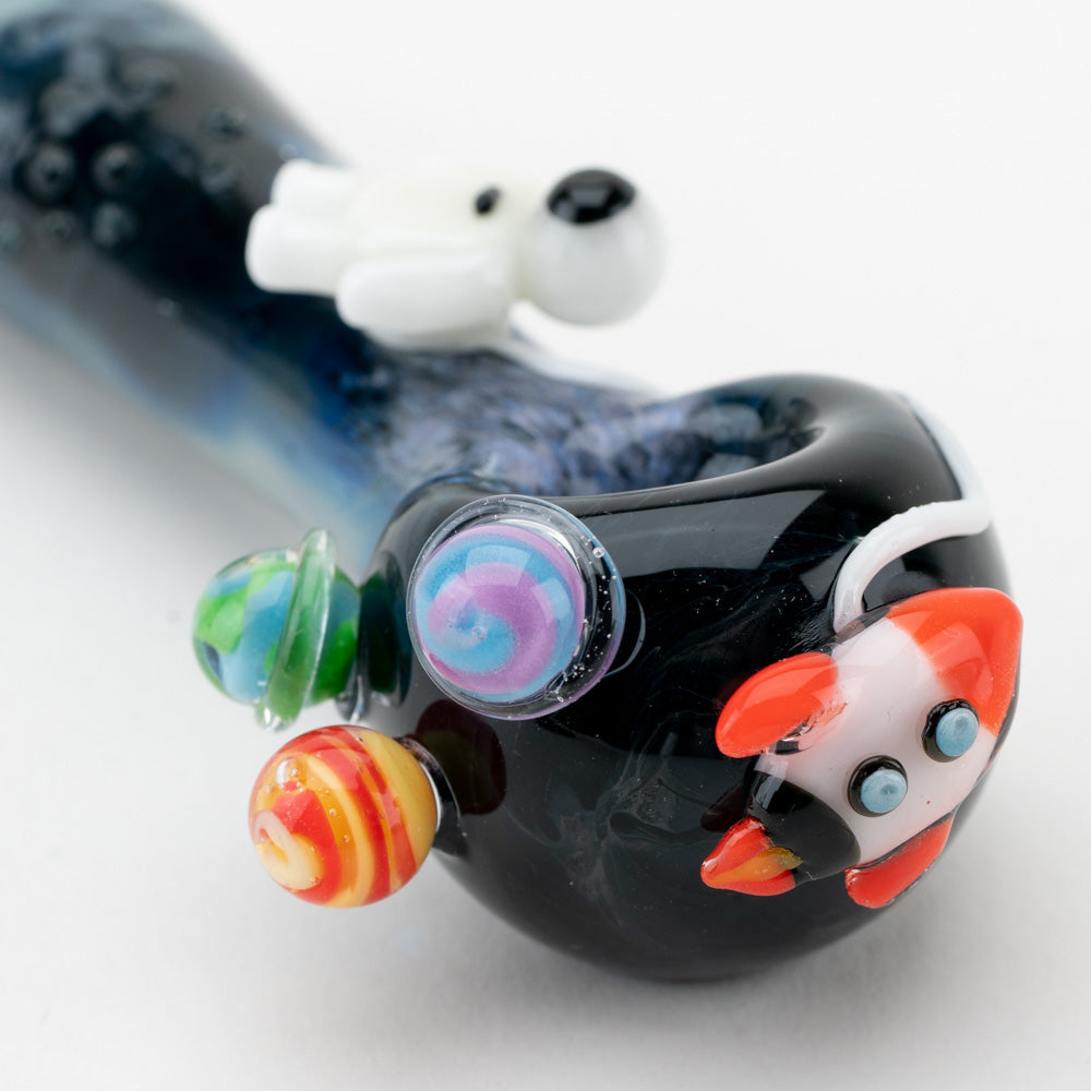 Empire Glassworks Galactic Spoon Pipe with vibrant space-themed design, close-up view