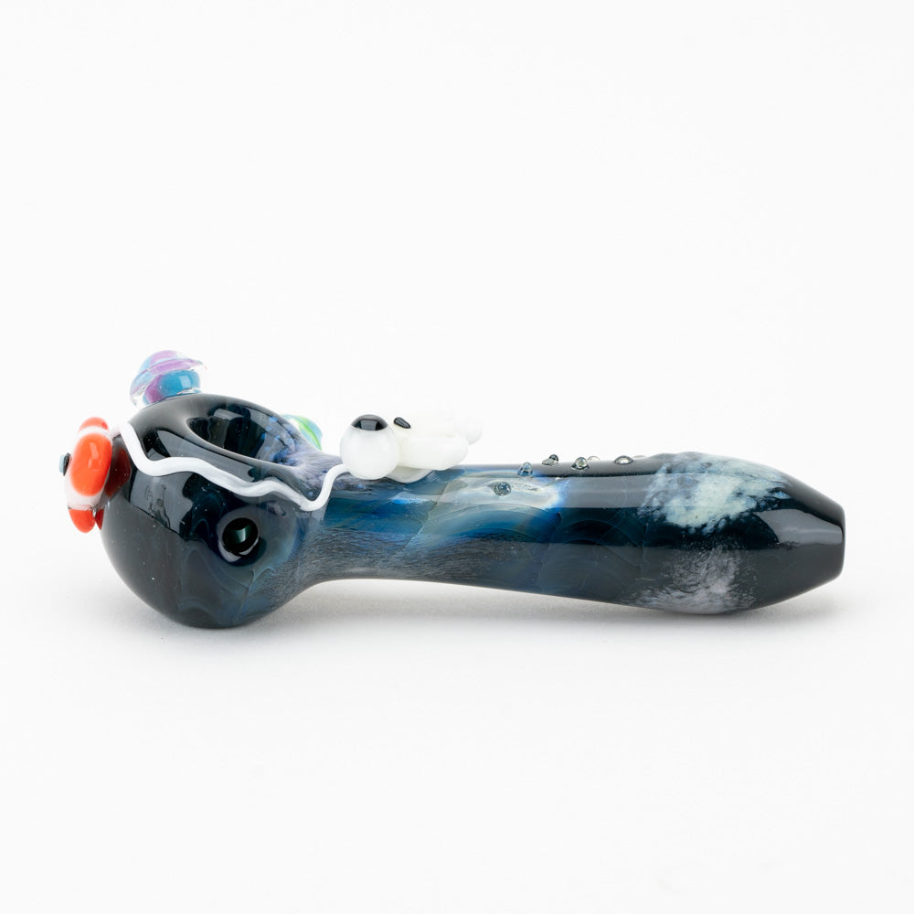 Empire Glassworks Galactic Spoon Pipe with deep bowl, side view on white background