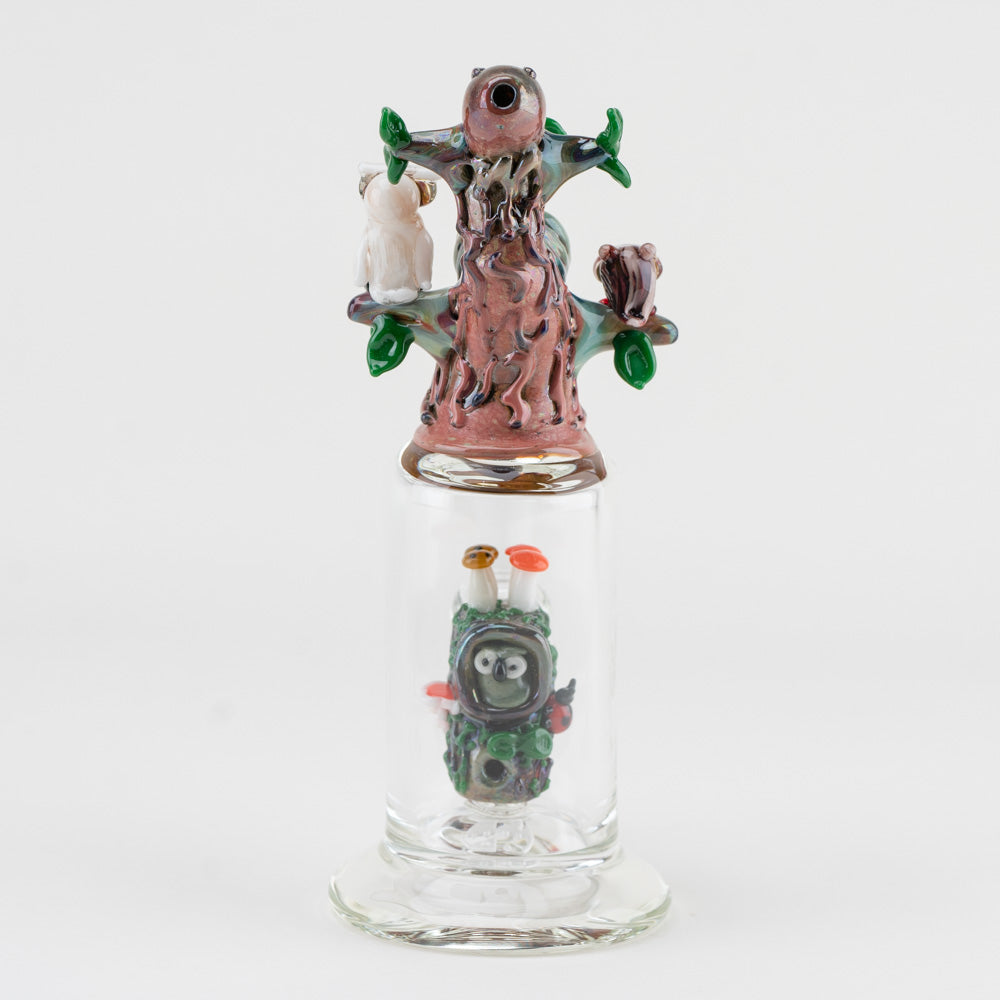 Empire Glassworks Hootie's Family Tree Mini Rig with detailed tree and owl figures, front view