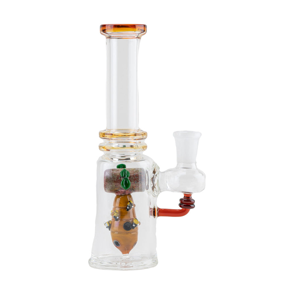 Empire Glassworks "Save the Bees" Mini Tube Dab Rig with Bee and Honeycomb Details