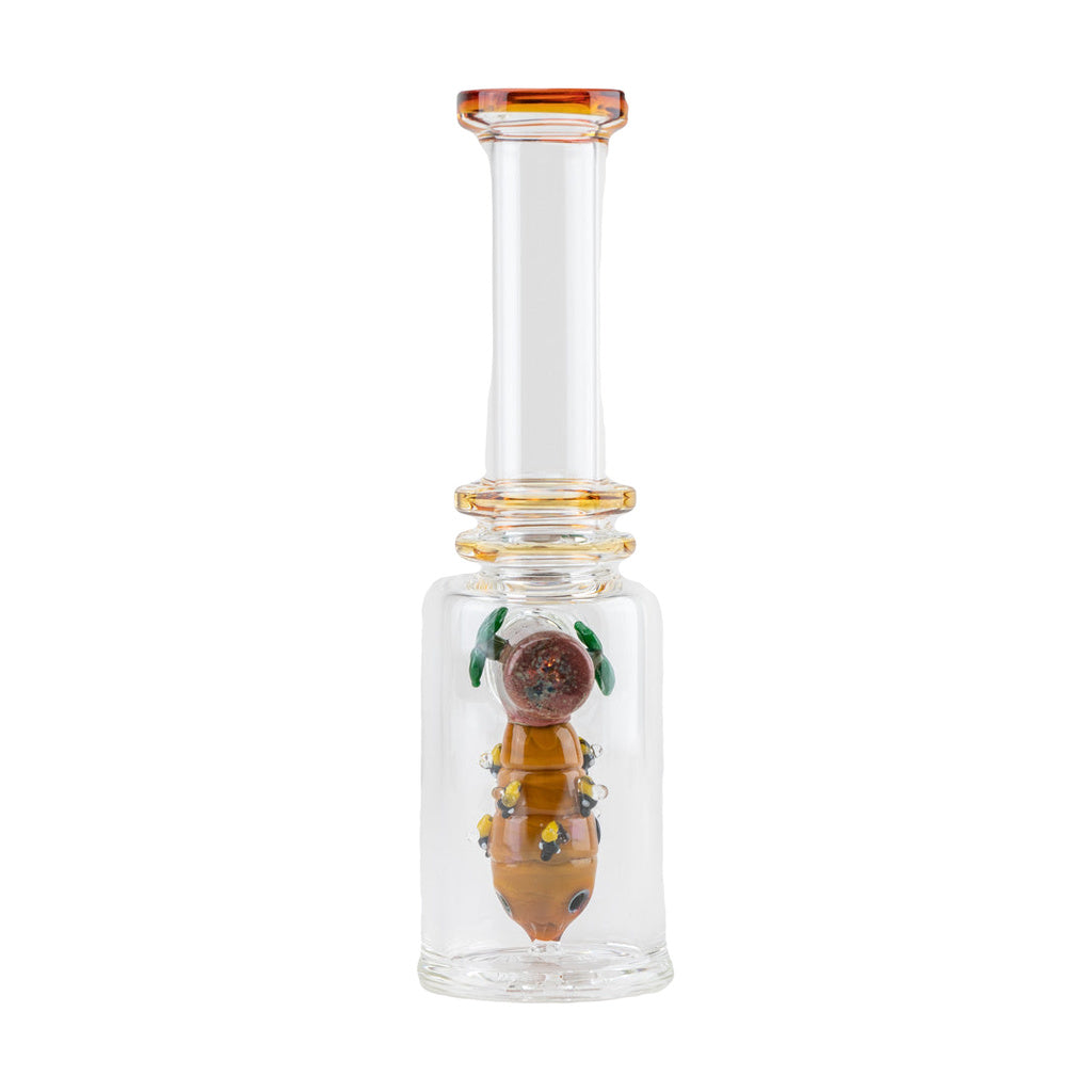 Empire Glassworks 'Save the Bees' Mini Tube Dab Rig - Front View with Bee Details