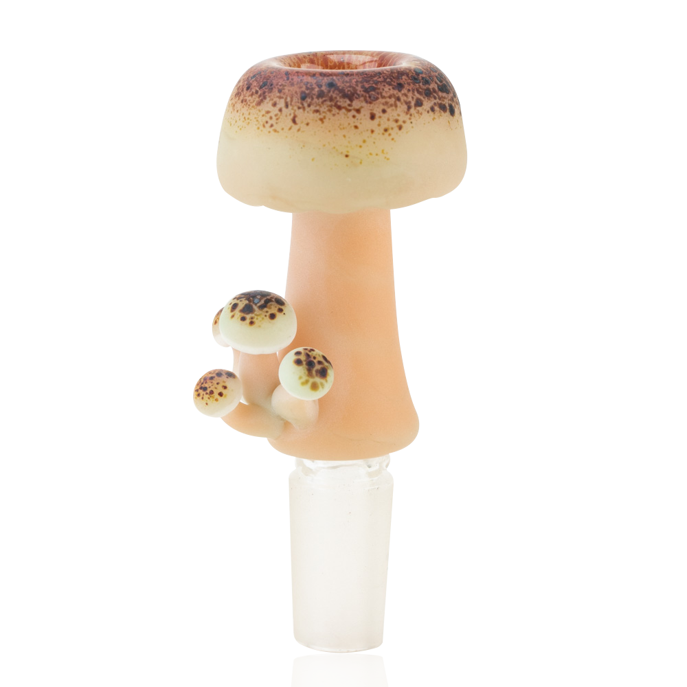 Empire Glassworks Funglow Bowl Piece with Mushroom Design, 14mm Borosilicate Glass, Front View