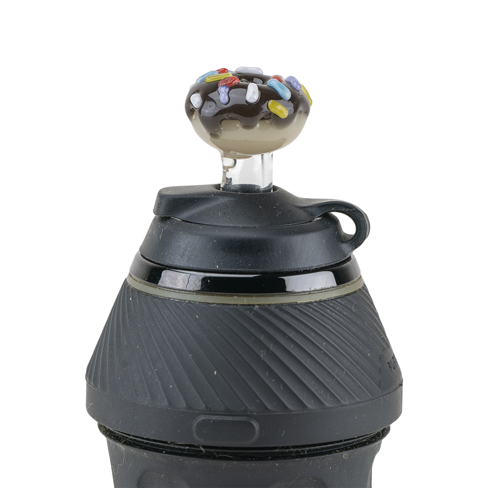 Empire Glassworks Donut PuffCo Proxy Glass Ball Cap, Borosilicate, Colored Glass, Front View