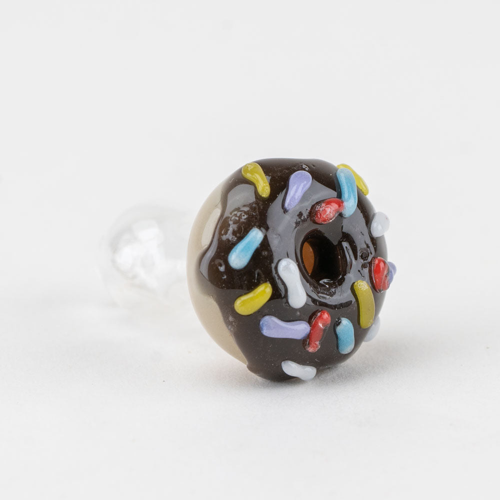 Empire Glassworks Donut PuffCo Proxy Glass Ball Cap with Colored Sprinkles, Front View