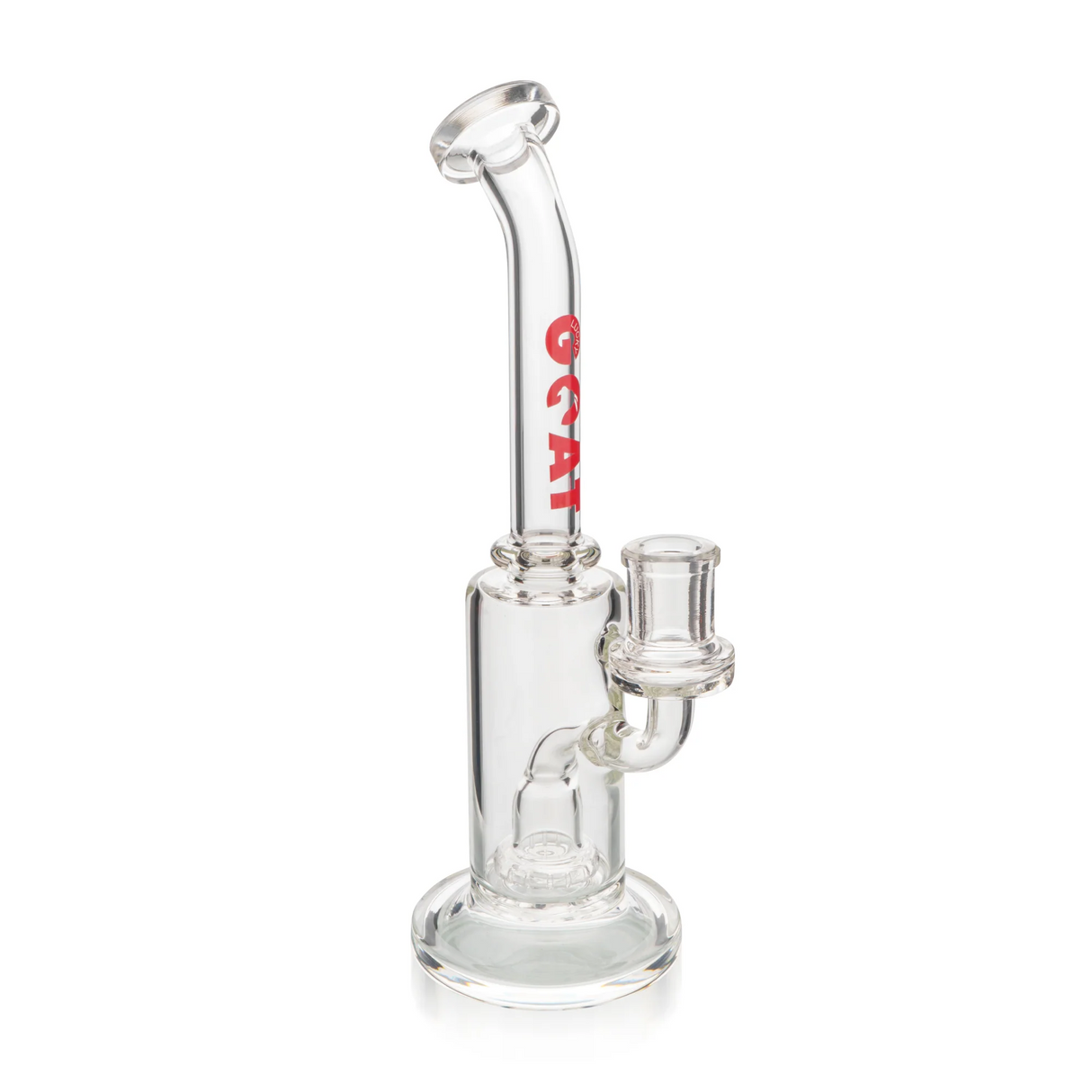 Lucky Goat 8" Andes UFO Clear Rig with Borosilicate Glass, Front View on White Background