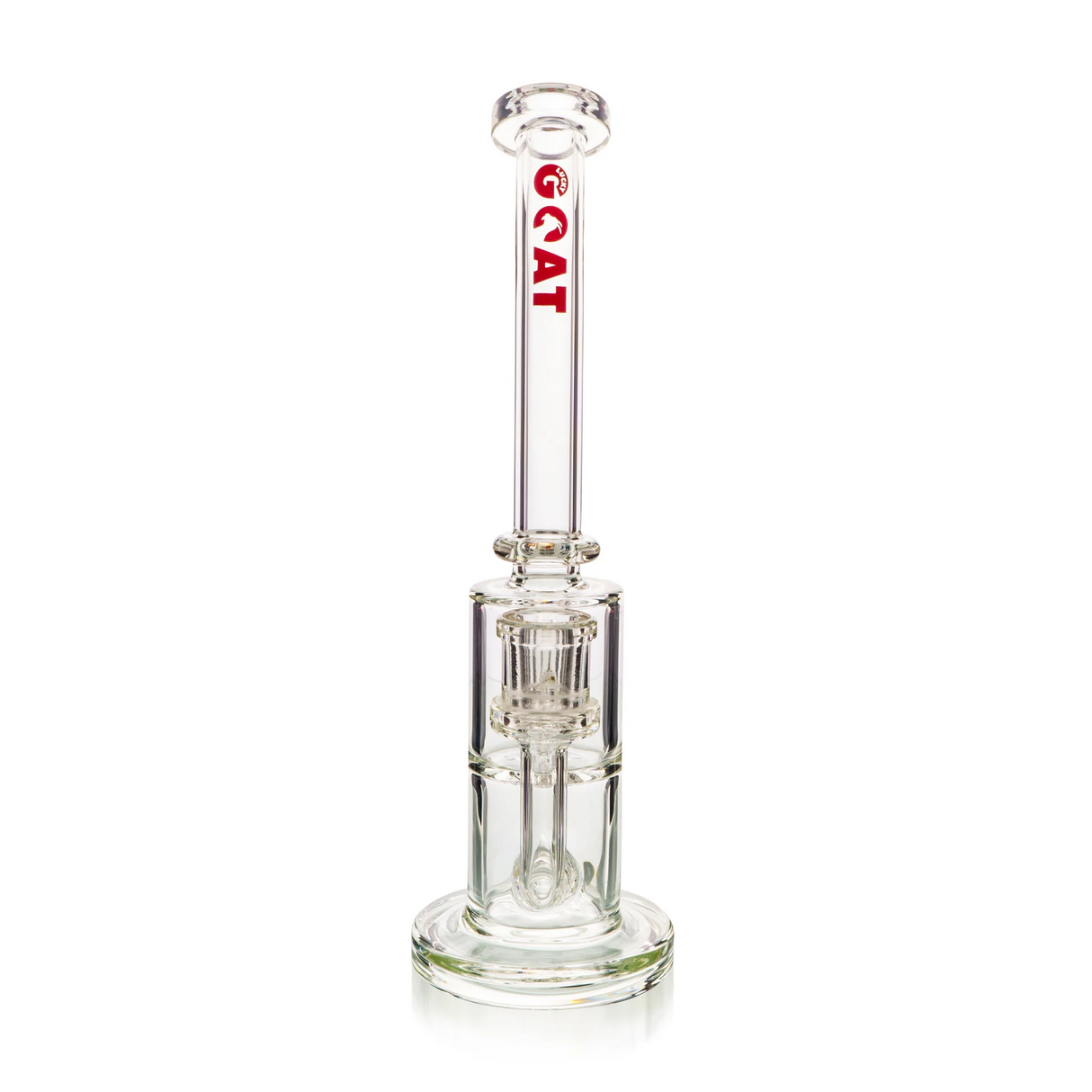 Lucky Goat 12" Clear Borosilicate Dab Rig with Inline/UFO Perc Front View